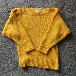 Gold sweater with dolman sleeve